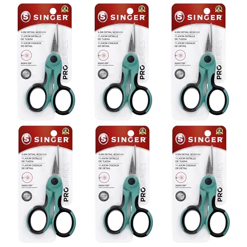 SINGER 4.5" Detail Scissors, 6-Pack for Precision Cutting