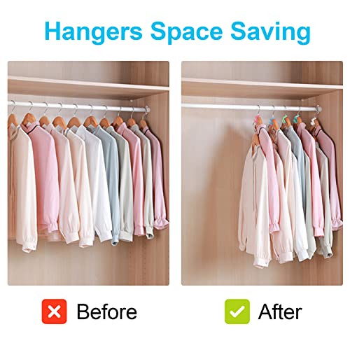 PECULA 100 PCS Hanger Connector Hooks - Space Saving Closet Organizer Clips