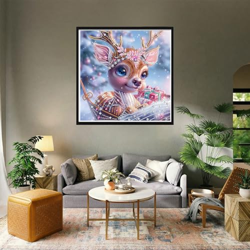 5D Diamond Art Kit - Special Shape Deer Painting for Adults