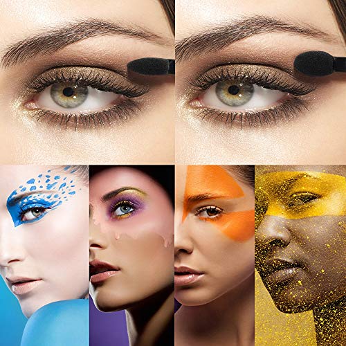 Disposable Double Head Eyeshadow Brushes 50 Pcs Black Makeup Sponge Applicators