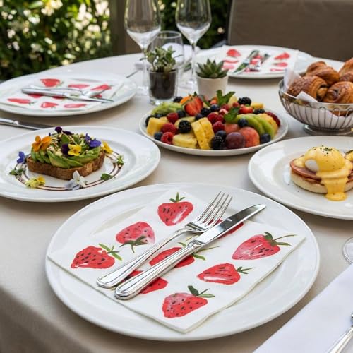 Strawberry Design 3-Ply Luncheon Napkins - 20 Pack