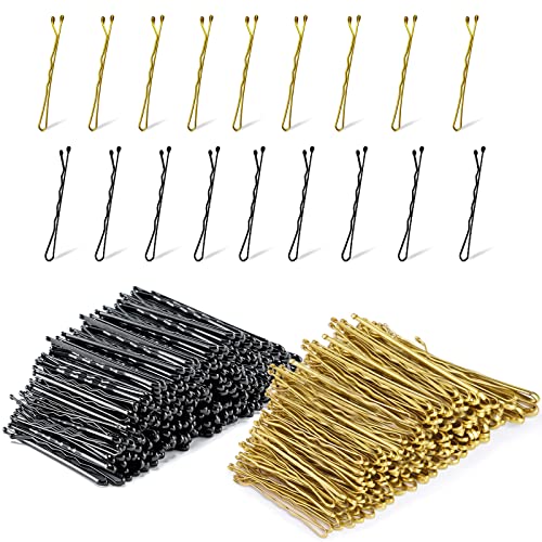 Scartink 400 Pcs 2 Inch Bobby Pins Kit with Storage Box, Black and Gold