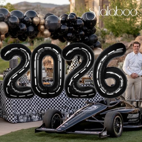 Race Car Black Number 8 Foil Balloon 40 Inch Giant Track Birthday Decor