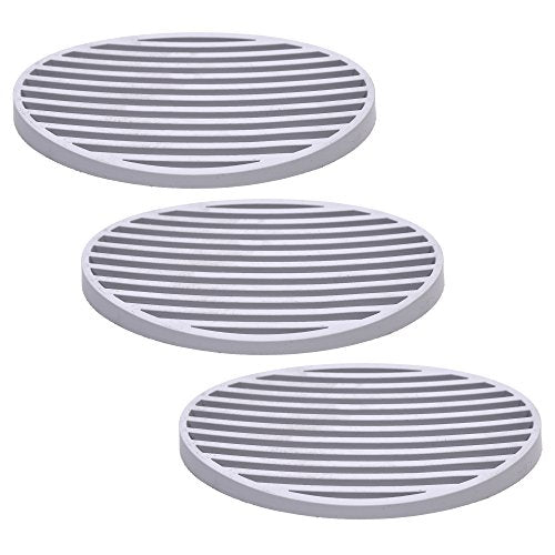 Cosmos Silicone Soap Dish Holder - Non-Slip Oval Soap Tray, 3 Pack Gray