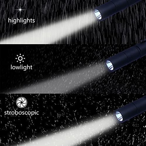 2 Pack LED Pen Flashlight, 3 Mode Pen Lights, Ultra Bright Mini Penlight, Pen Light Flashlights Pocket Clip, IP67 Small Waterproof Penlights for Outdoor Inspection Work, Emergency