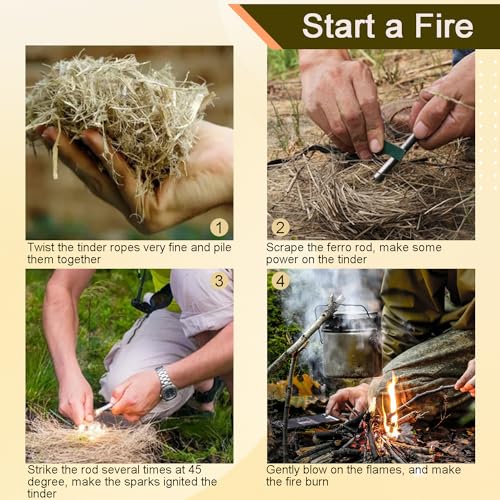 CooBigo 6-Inch Ferrocerium Rod Fire Starter for Camping & Survival