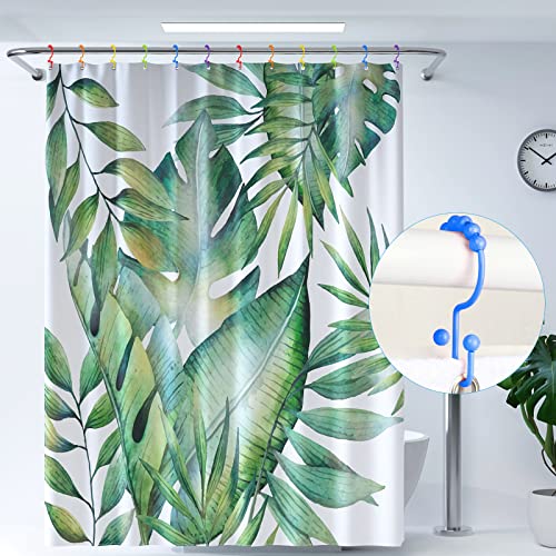 Double Glide Shower Curtain Hooks - Rust-Proof 304 Stainless Steel (Rainbow)