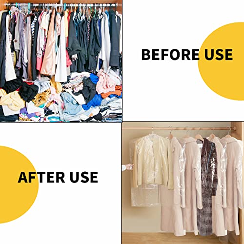 BEISHIDA 47in Clear Plastic Garment Bags - 20PCS for Clothes Storage