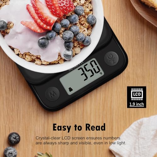 NUTRI FIT Classic Black Digital Kitchen Food Scale - Precision Weighing