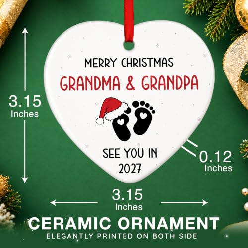 Expecting Baby Grandparents Ornament - Christmas Gift for Future Grandma & Grandpa - Expecting Baby Announcement Keepsake - Variation: Expecting Baby - Grandparents 03