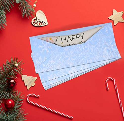 Christmas Snowflake Envelopes #10 Holiday Blue Winter Pack of 120