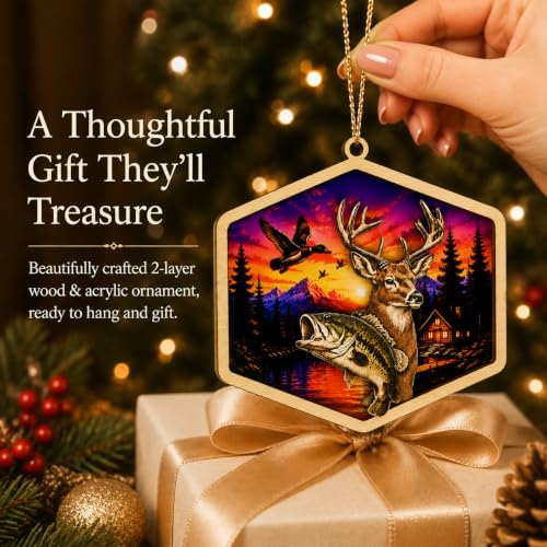 Rustic Mountain & Forest Christmas Ornament - Hunting & Camping Decor - Mountain Ornament 2