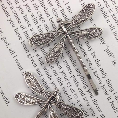 Zhuluck Vintage Dragonfly Hair Clip Antique Metal Hair Pin for Women