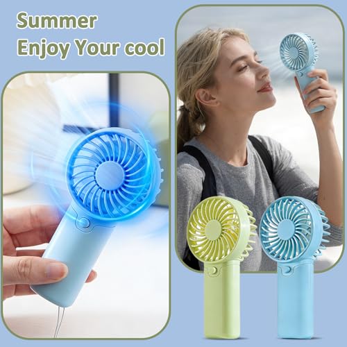 FZRMU Blue Portable Handheld Fan - Battery Operated, Compact & Quiet