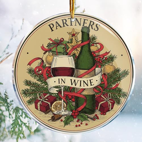 Partners in Wine Funny Acrylic Christmas Ornament Holiday Decor