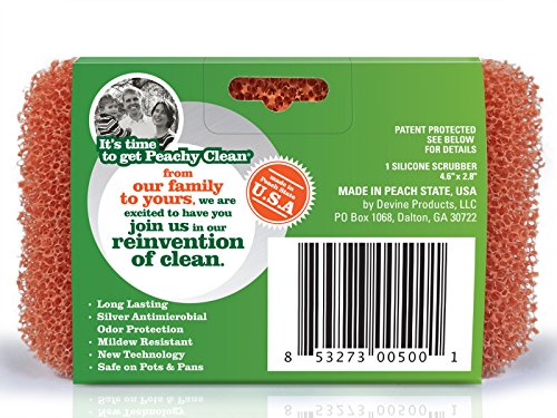 Peachy Clean Silicone Scrubber with Peach Fragrance - Mold Resistant