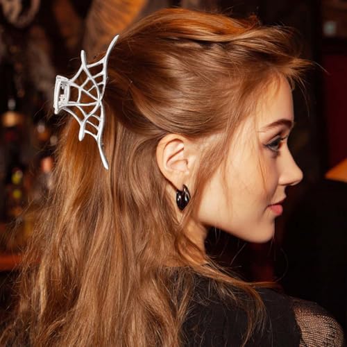 BARTOSI Halloween Spider Web Metal Hair Claw Clips 3-Pack Gothic Hair Accessories