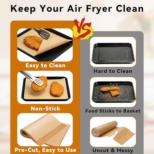 100 Pcs Disposable Parchment Baking Liners for Ninja Air Fryer FO101