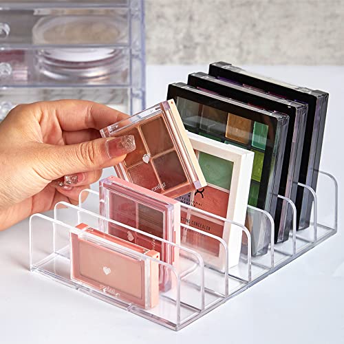 TUZAZO 2-Pack Acrylic Eyeshadow Palette Organizer - 7-Section Makeup Holder