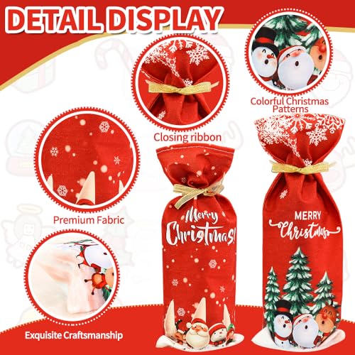 Yahpetes Christmas Wine Bottle Bags - 2 Pack Santa & Snowman