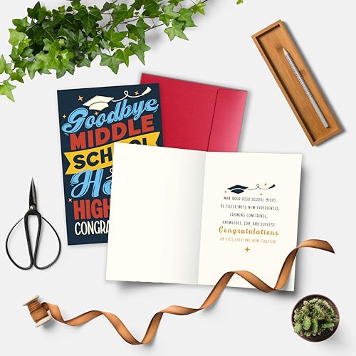 Goodbye Middle School Graduation Card for Boys & Girls - Celebrate 8th Grade Success