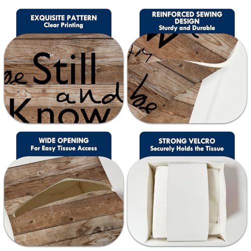 Christian Scripture Square Tissue Box Cover - Psalm 46:10 Waterproof Pattern 7