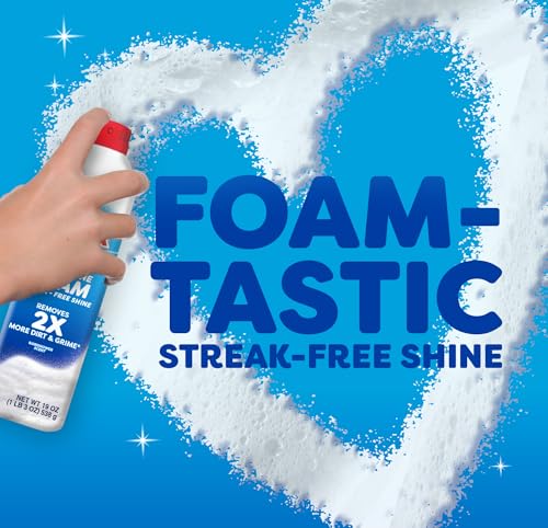 Windex Fast Shine Foaming Glass Cleaner, Rainshower Scent, 19 oz (Pack of 2)