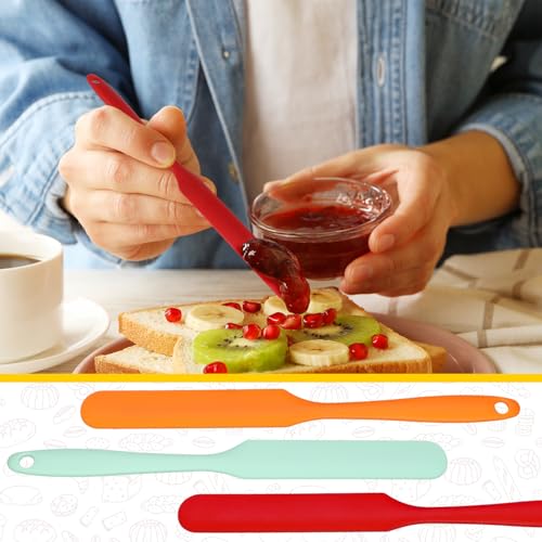 3 Pcs Silicone Jar Spatula Set - 9.4 Inch Heat-Resistant Kitchen Tool