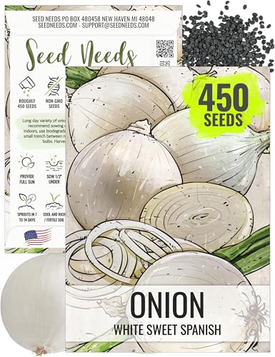 White Sweet Spanish Onion Seeds - Heirloom, 1 Pack for Planting