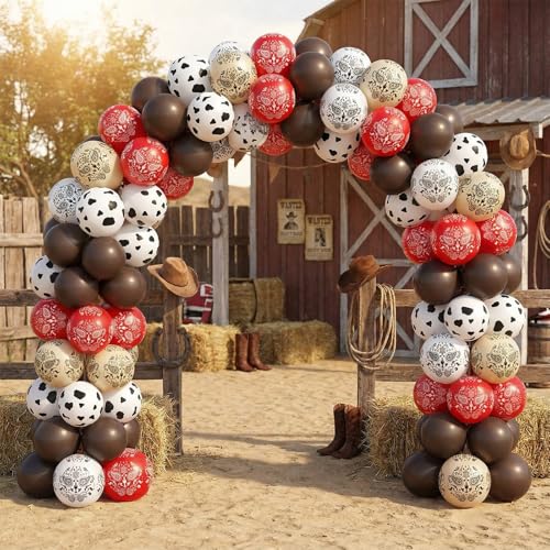 60 Pcs Cowgirl Cow Print Balloons - 12 Inch Western Party Decorations