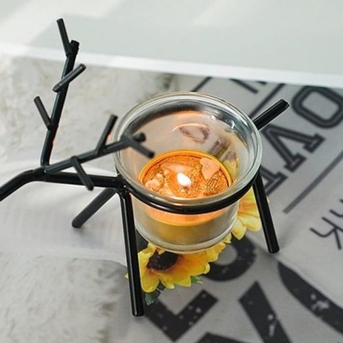 Cabilock Tealight Holder - Elegant Deer Candle Stand for Desktop Decor | Iron Construction