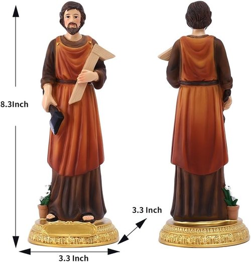 Galiyen Saint Joseph Statue - St. Joseph The Worker Figurine | 8" Renaissance Collection Religious Gift