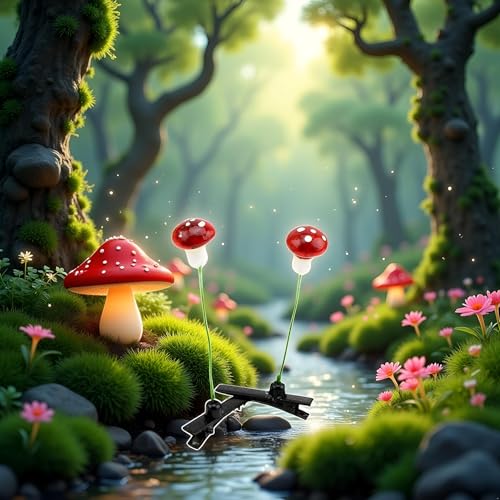 5 Pair Red Mushroom Bean Sprout Hair Clips Barrettes for Women