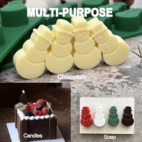 Snowman Silicone Chocolate Mold Christmas Candy & Ice Cube Trays - 24 Cavities
