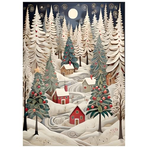 Christmas Tree Diamond Painting Kit 12x16 Inches DIY Holiday Decor