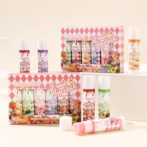 Bekoeen 6-Pack Fruity Hydrating Lip Balm Set for Chapped Lips