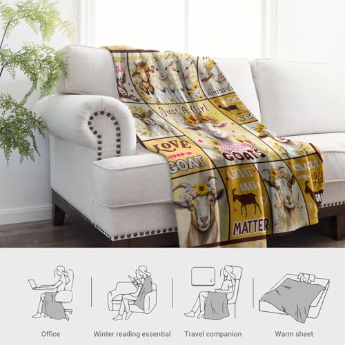 Jekeno Soft Plush Throw Blanket - Cozy Sheep Floral Design 50"x60"