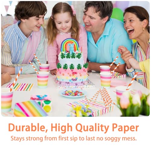 100 Pack Orange Spritz Straws for Aperol Cocktails - Biodegradable
