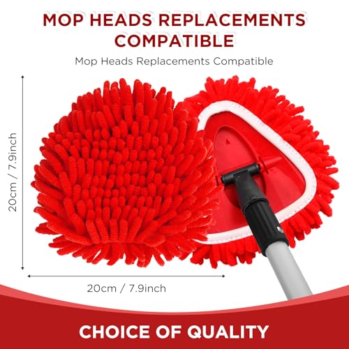 Baderke Chenille Duster Mop Head Refills - 3 Pack for Floor Cleaning