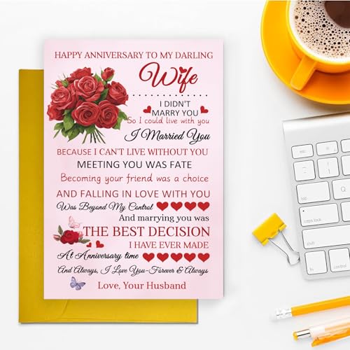 Heartfelt Wedding Anniversary Card for Wife - UUEFKTN