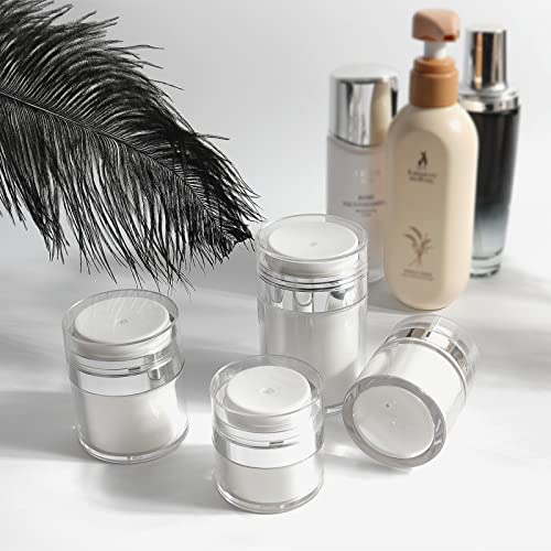 Mluchee Airless Pump Jar 0.5 Oz Travel Cream and Lotion Dispenser