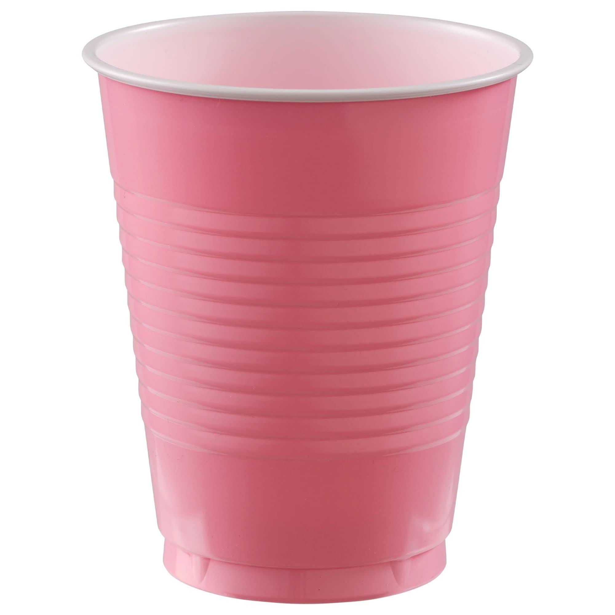 New Pink Plastic Cups (Pack of 20) - 18 oz. - Versatile Drinkware for Indoor & Outdoor Parties, Weddings, Birthdays, Celebrations & More