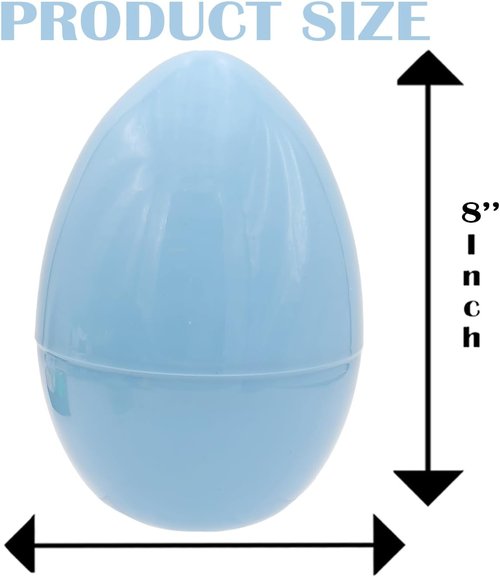 Dreidel Company Colorful Fillable Easter Eggs - 8" Giant Plastic Eggs for Egg Hunts | 4-Pack