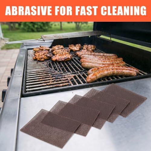 BlueRaying 25-Pack Grill Cleaning Screens, 4x5.5 inch Griddle Scrubbing Pads