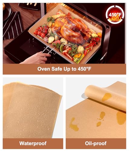 Non-Stick Unbleached Parchment Paper Sheets, 9x13in - 70 Heavy Duty Liners
