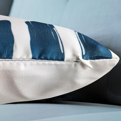 Classic Blue Geometric Throw Pillow Cover – 17x17 Inch Accent