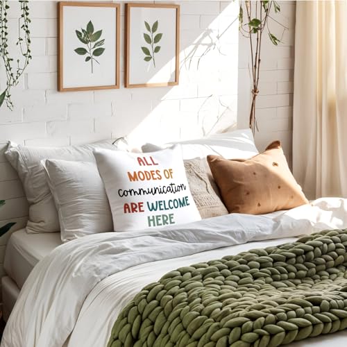 Mental Health Awareness 18x18 Throw Pillow Cover - Classroom White Design