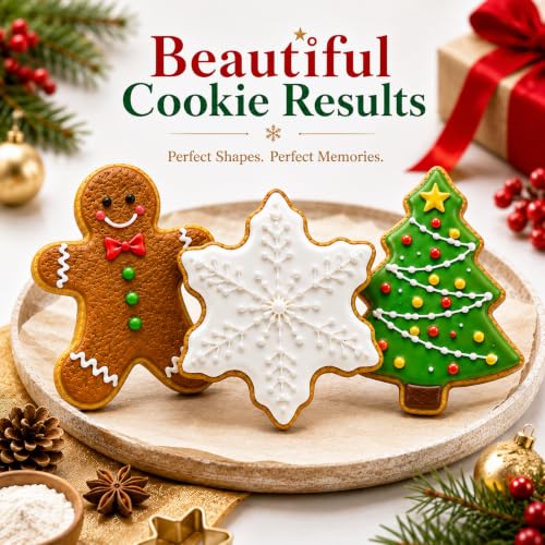 Christmas Cookie Cutter Set 3 Pcs - Gingerbread Man Snowflake Tree Style 5