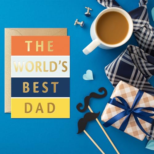 Premium Father's Day Card 5x7 with Gold Foil & Envelope