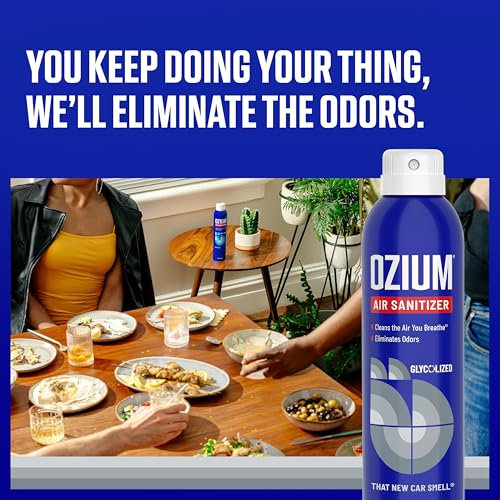 Ozium Air Sanitizer & Odor Eliminator Spray, New Car Scent, 8 Oz, 6 Pack